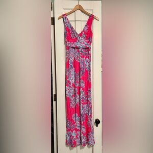 Lilly Pulitzer Sloane Maxi Dress Resort Edition (2015 Capri Pink Pattern).